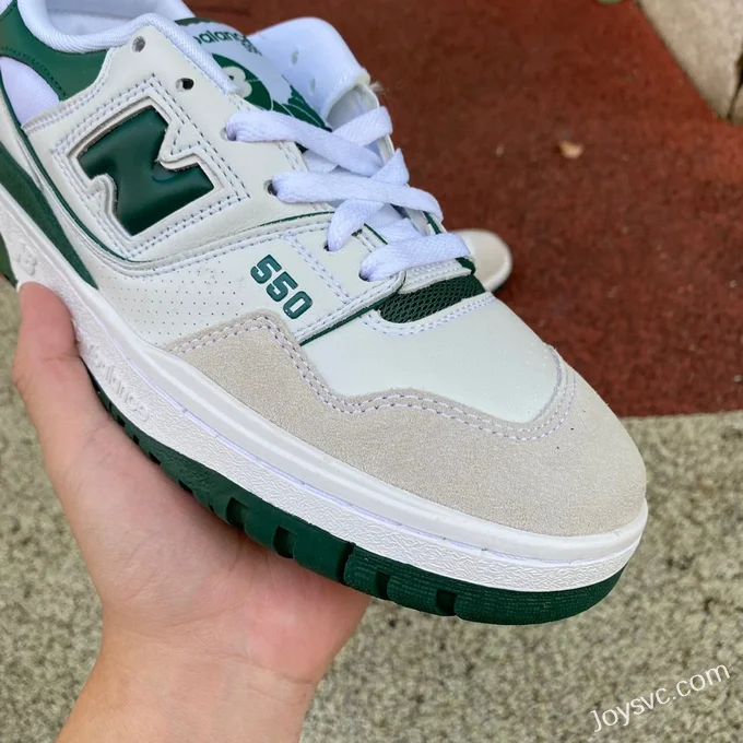 New Balance NB550 White Green Pure Original Retro Basketball Shoes BB550WT1