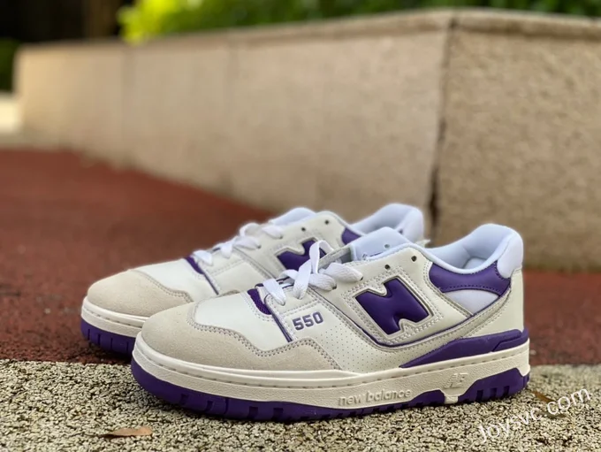 New Balance NB550 White Purple Pure Original Retro Basketball Shoes BB550WR1