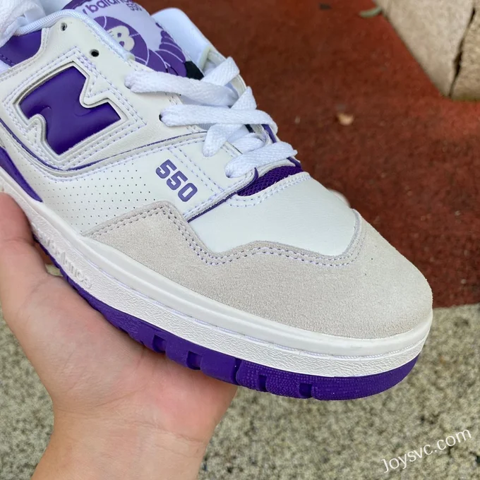 New Balance NB550 White Purple Pure Original Retro Basketball Shoes BB550WR1