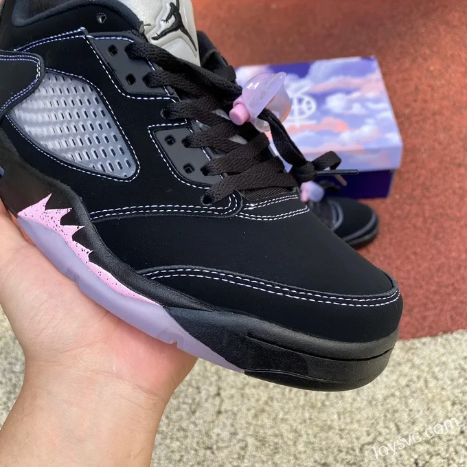 Air Jordan 5 Low Black Purple Retro Basketball Shoes DX4355-015