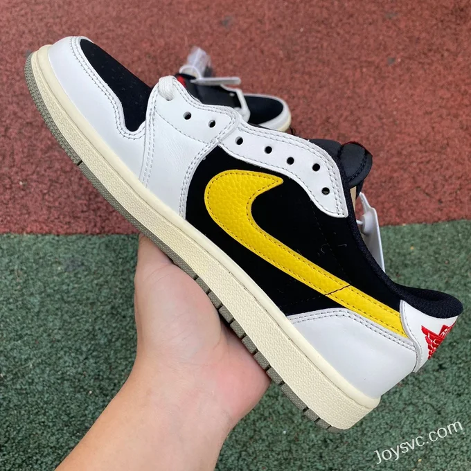 Travis Scott x Air Jordan 1 Low DM7866982 White Black Yellow Reverse Swoosh