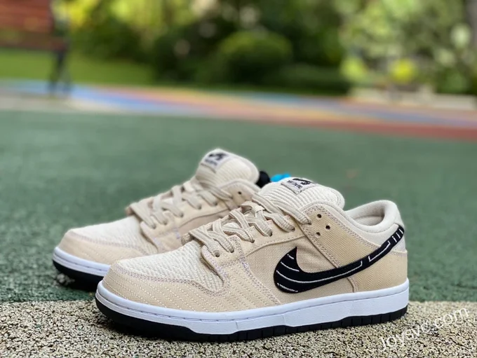 Albino Preto x Nike SB Dunk Low Beige Black Hook Retro Sneakers FD2627-200