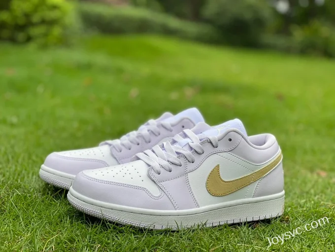 Air Jordan 1 Low DC0774501 White Purple Gold Hook Retro