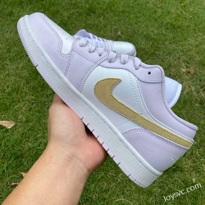 Air Jordan 1 Low DC0774501 White Purple Gold Hook Retro