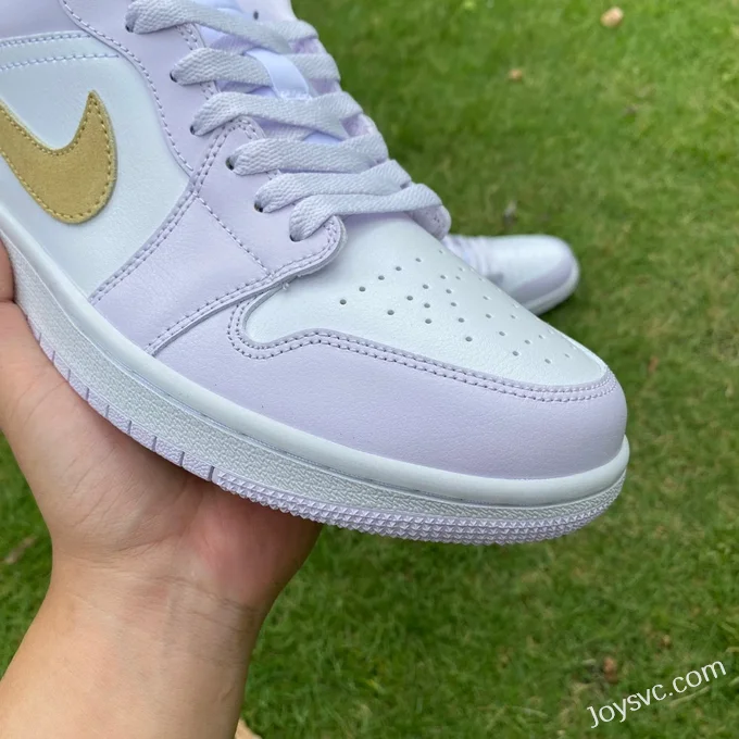 Air Jordan 1 Low DC0774501 White Purple Gold Hook Retro