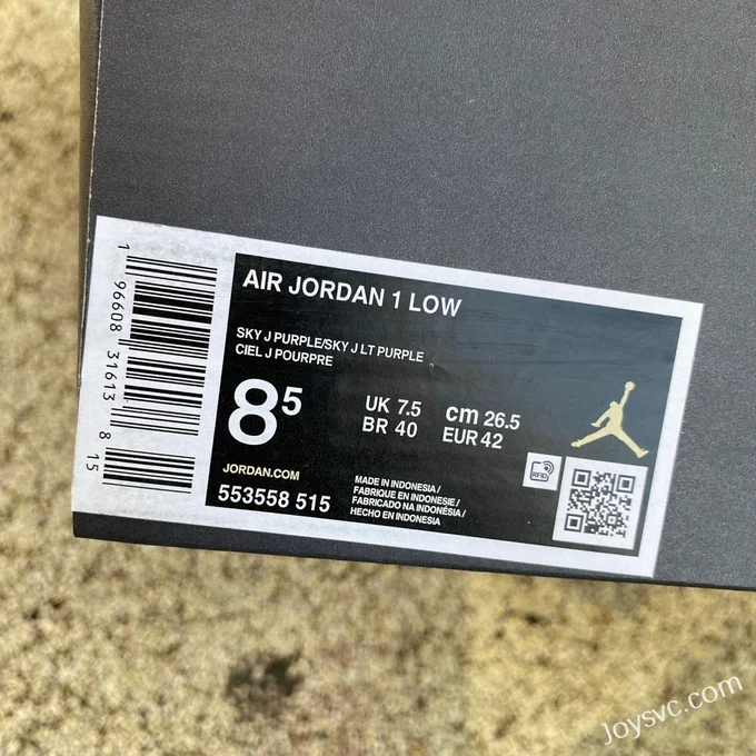 Air Jordan 1 Low 553558515 White Purple Retro