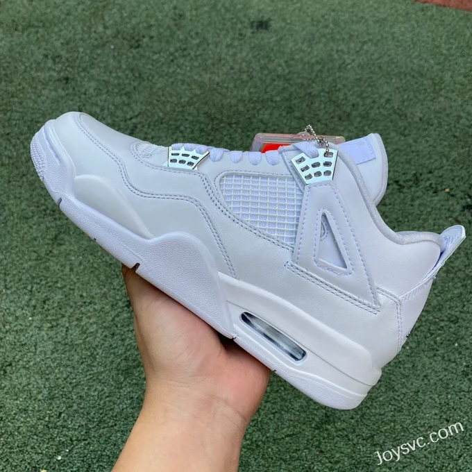 Air Jordan 4 Pure Money 408452-100 White Silver