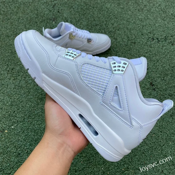 Air Jordan 4 Pure Money 408452-100 White Silver