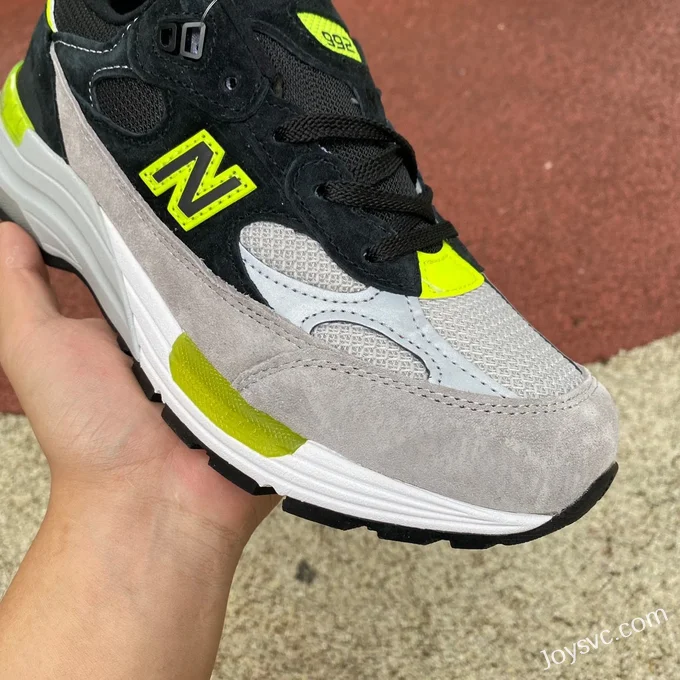 New Balance 992 Grey Black Green Retro Running Shoes M992TQ