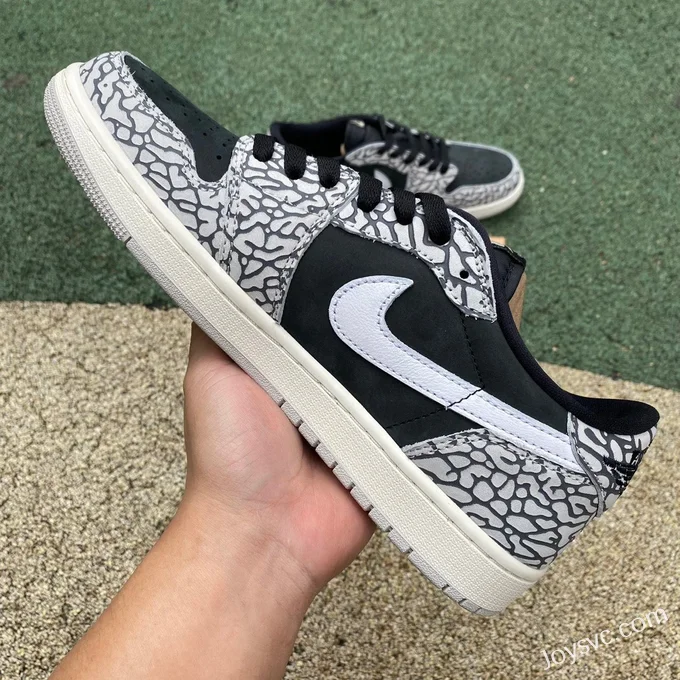 Air Jordan 1 Low CZ0790001 Black Grey Elephant Print Retro