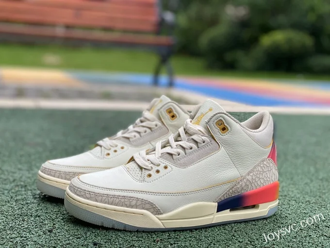 J Balvin x Air Jordan 3 FN0344-901 White Blue Red