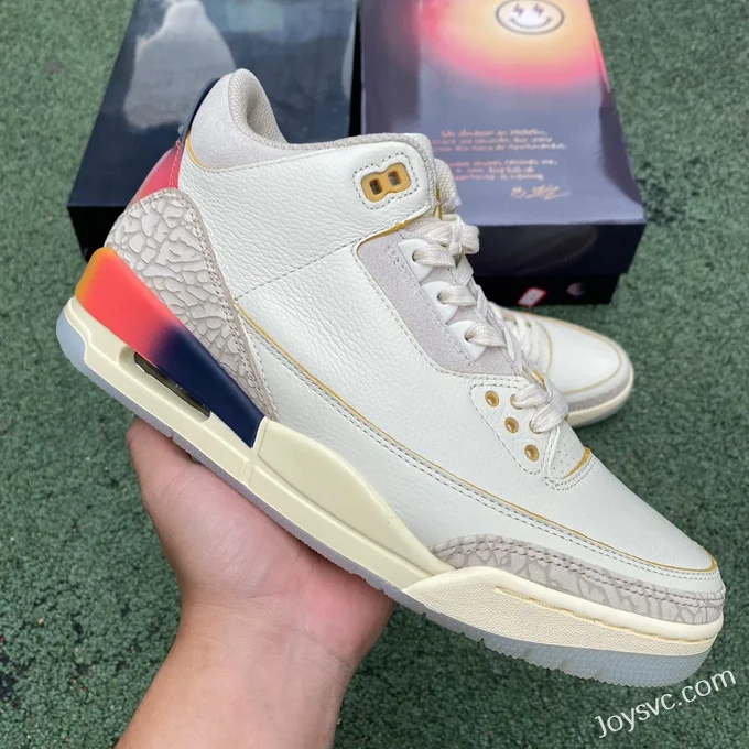 J Balvin x Air Jordan 3 FN0344-901 White Blue Red