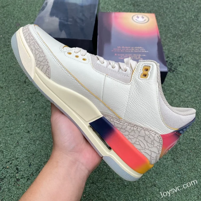 J Balvin x Air Jordan 3 FN0344-901 White Blue Red