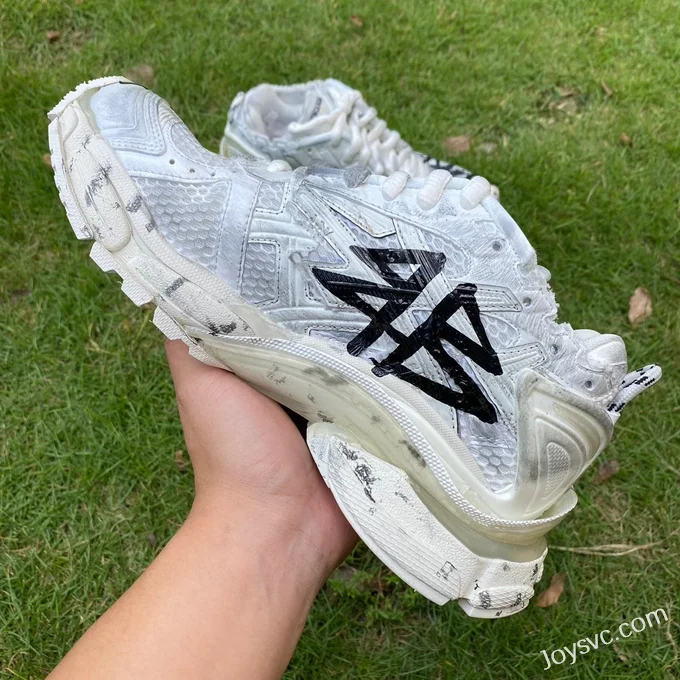 Balenciaga 7.0 White Black Hand-Painted Vintage Dad Shoes