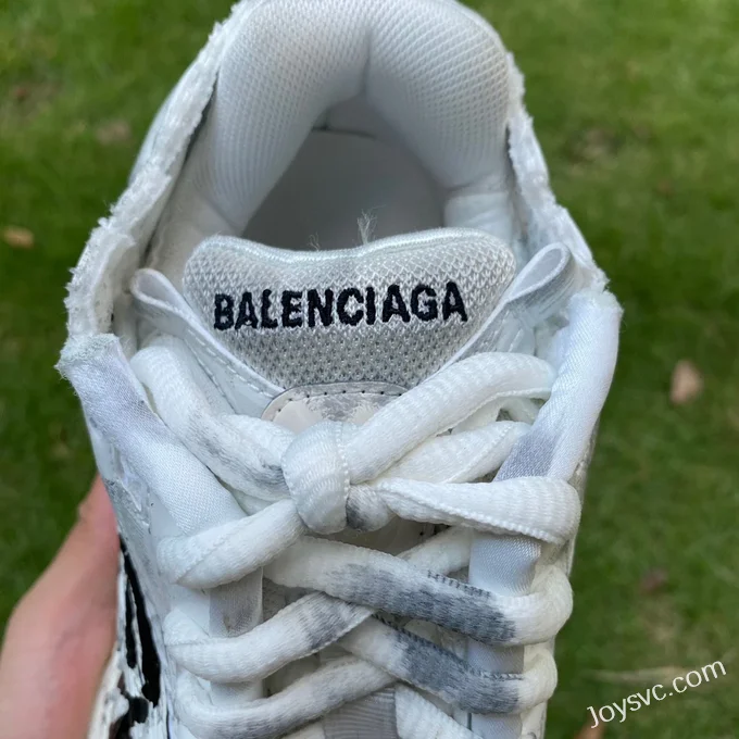 Balenciaga 7.0 White Black Hand-Painted Vintage Dad Shoes