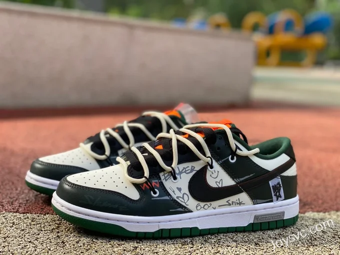 Nike Dunk Low Retro White Black Orange Green DD1391-300