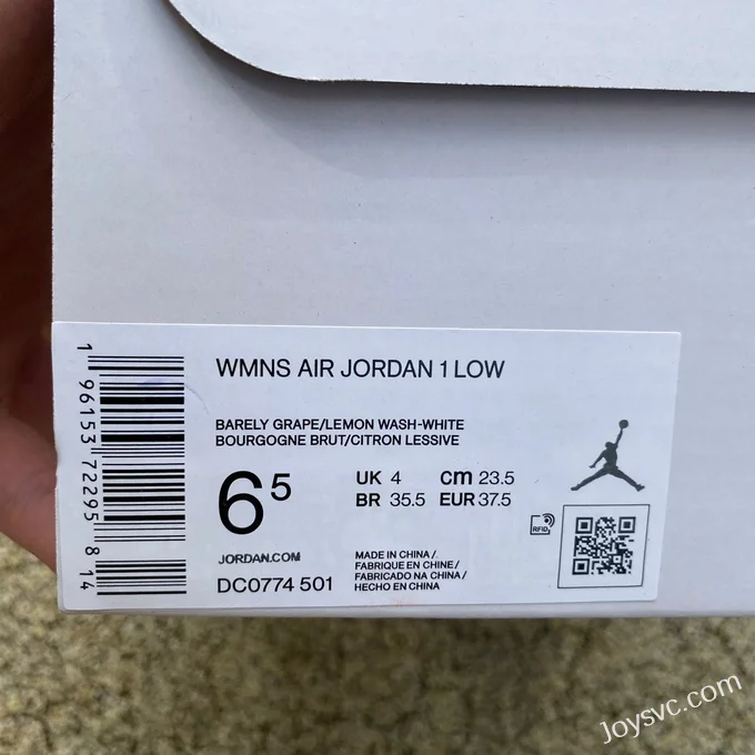 Air Jordan 1 Low DC0774-501 White Purple Retro