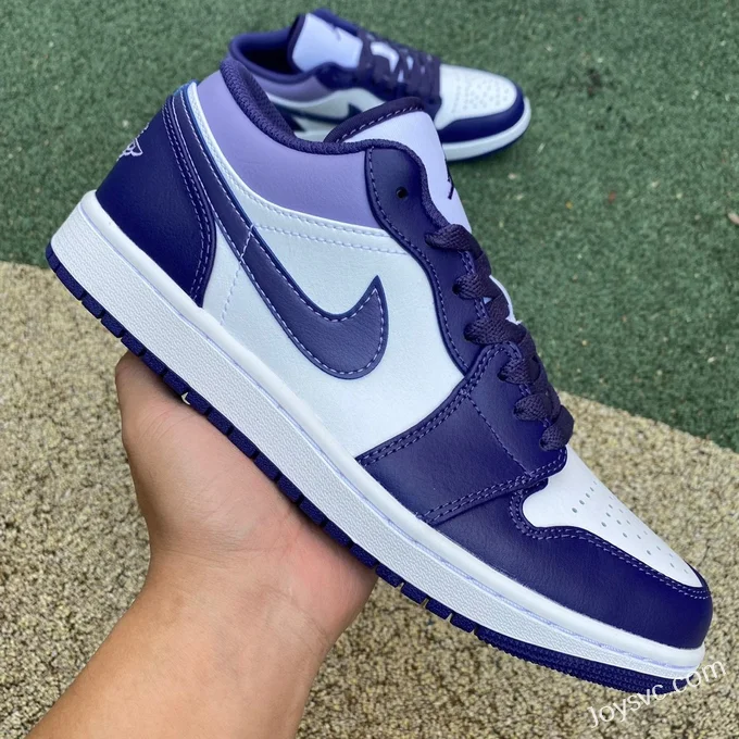 Air Jordan 1 Low 553558-515 White Purple Retro