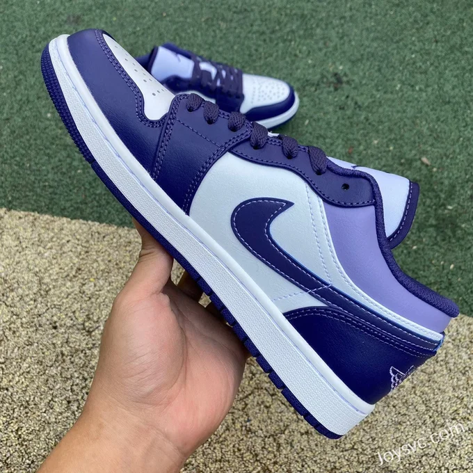 Air Jordan 1 Low 553558-515 White Purple Retro