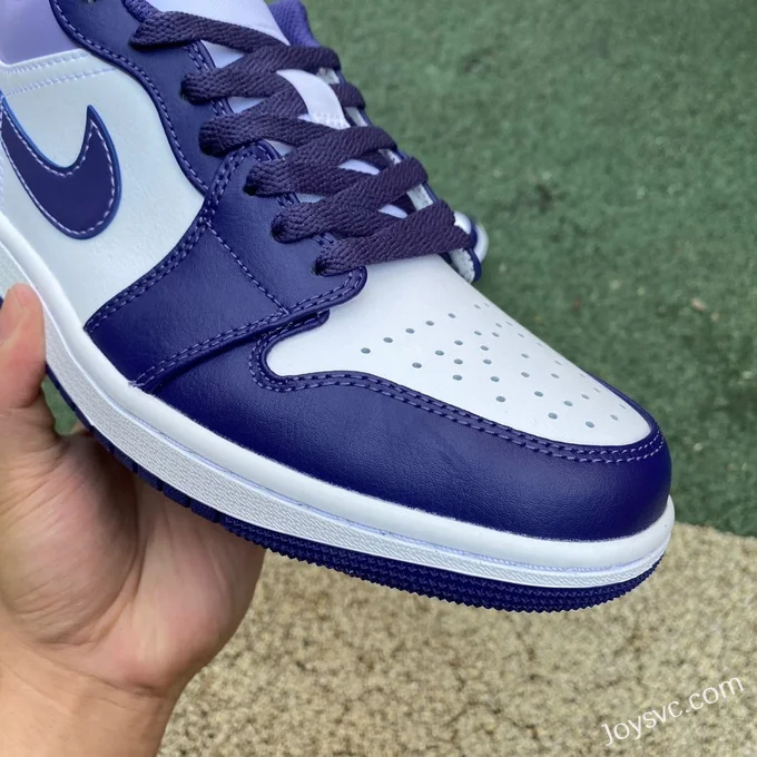 Air Jordan 1 Low 553558-515 White Purple Retro