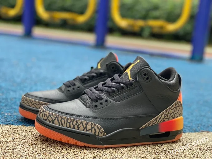 J Balvin x Air Jordan 3 FN0344-001 Black Red Orange