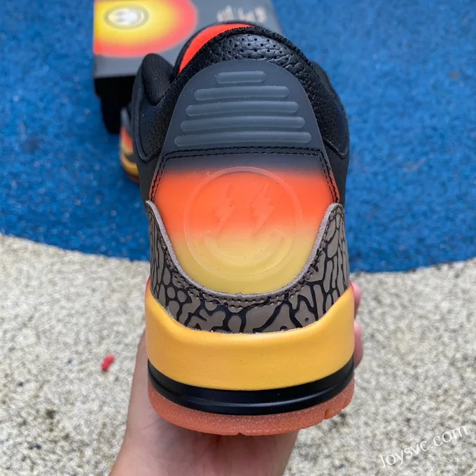 J Balvin x Air Jordan 3 FN0344-001 Black Red Orange