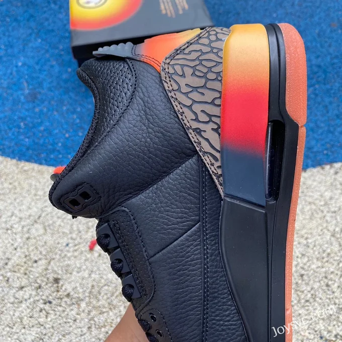 J Balvin x Air Jordan 3 FN0344-001 Black Red Orange