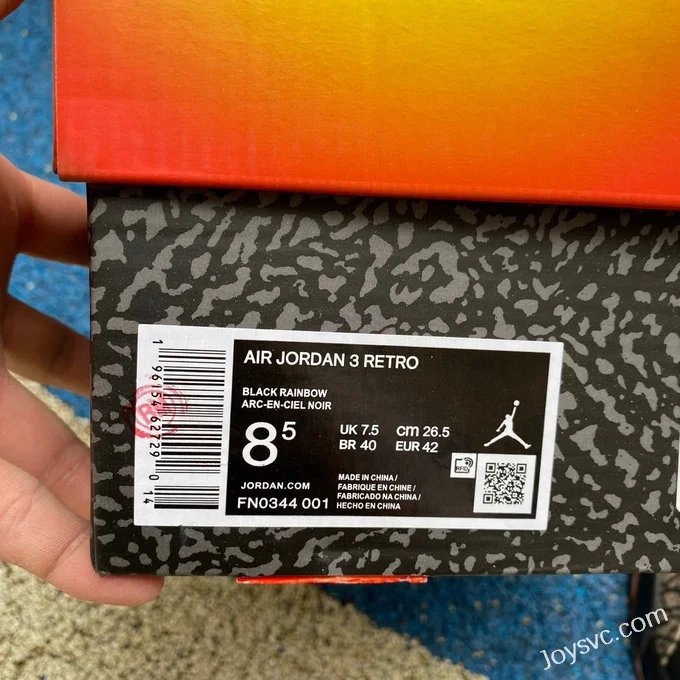 J Balvin x Air Jordan 3 FN0344-001 Black Red Orange