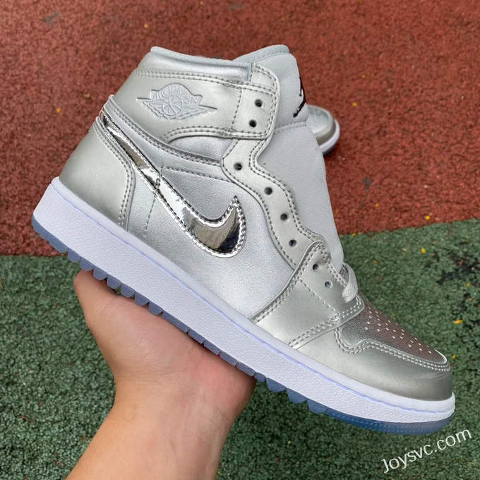 Air Jordan 1 Golf FD6815-001 Liquid Silver High-Top