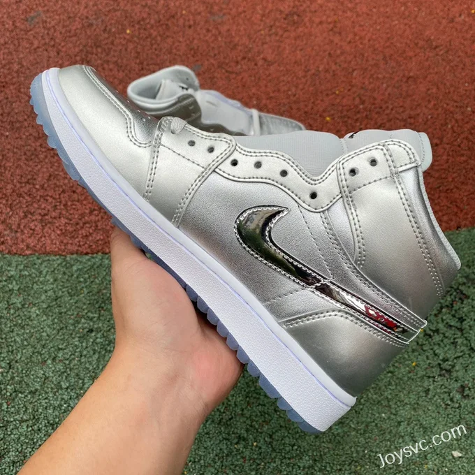 Air Jordan 1 Golf FD6815-001 Liquid Silver High-Top