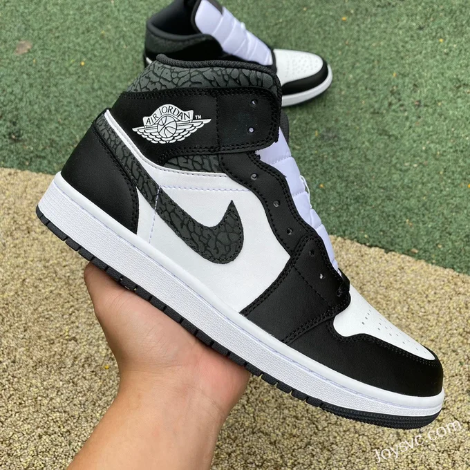 Air Jordan 1 Mid Black White Cracked FB9911-001