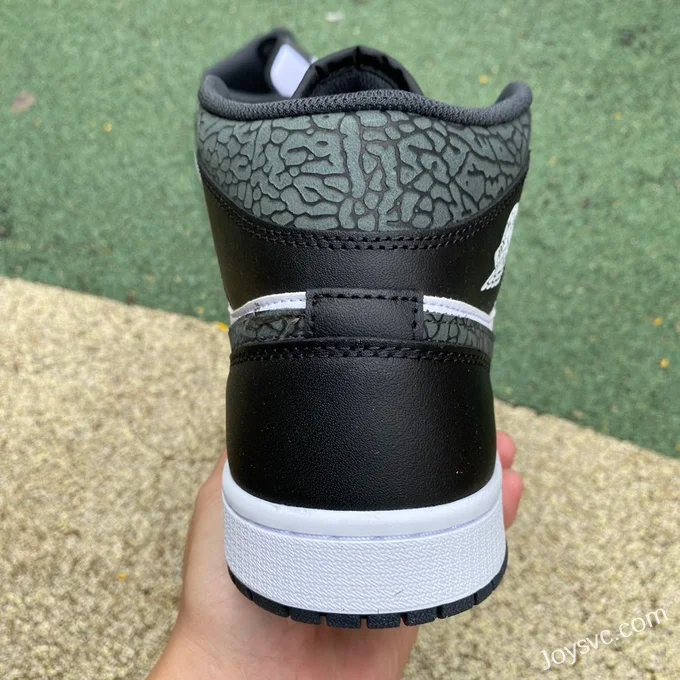 Air Jordan 1 Mid Black White Cracked FB9911-001