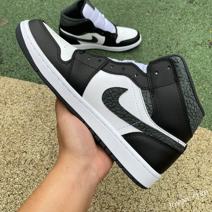 Air Jordan 1 Mid Black White Cracked FB9911-001