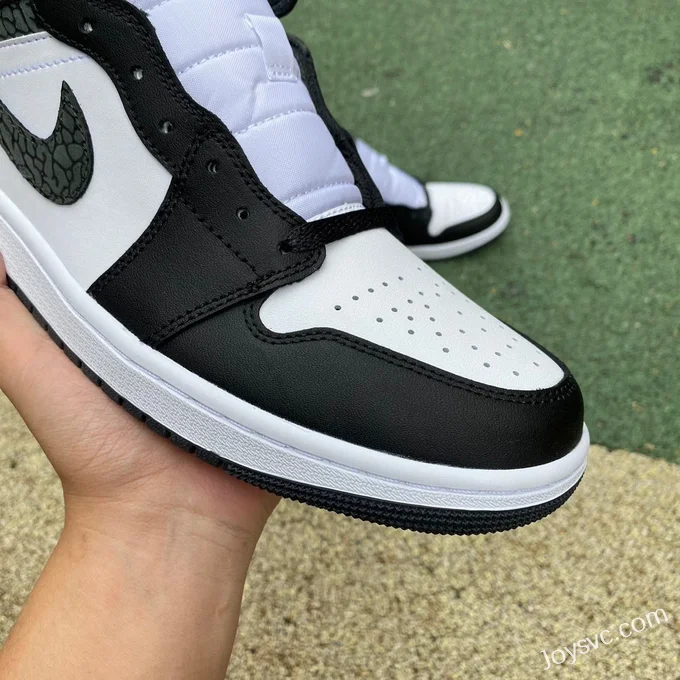 Air Jordan 1 Mid Black White Cracked FB9911-001