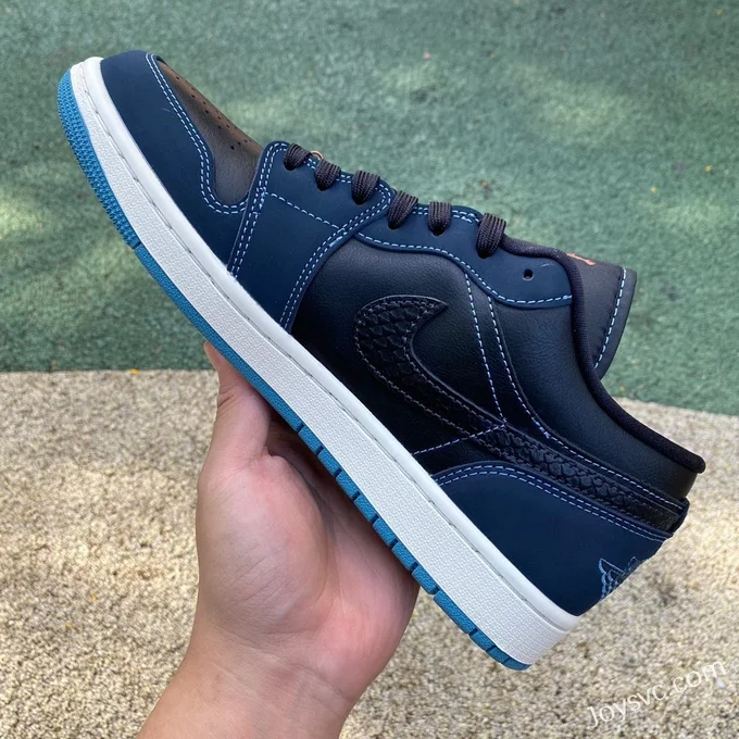 Air Jordan 1 Low FJ5478-010 Black White Blue SE Retro