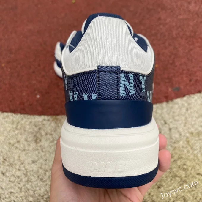 MLB Denim Blue White NY Print Casual Shoes 3ASXCDN3N