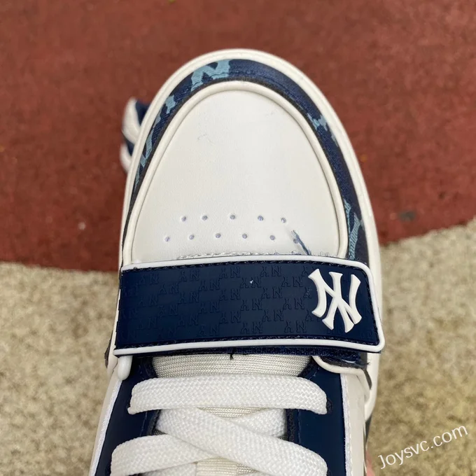 MLB Denim Blue White NY Print Casual Shoes 3ASXCDN3N