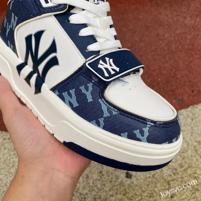 MLB Denim Blue White NY Print Casual Shoes 3ASXCDN3N