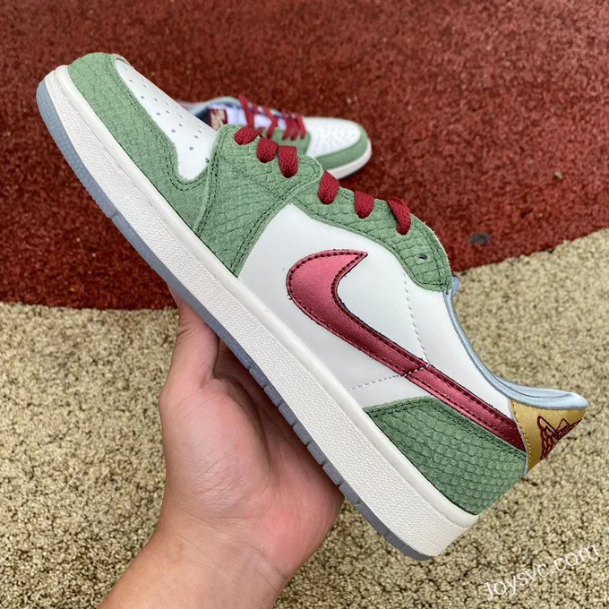 Air Jordan 1 Retro Low FN3727-100 White Green Red