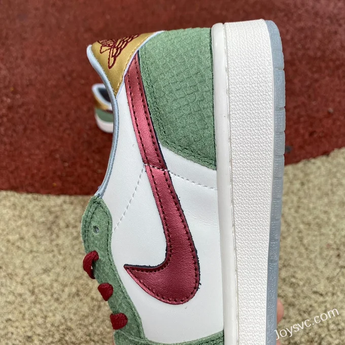 Air Jordan 1 Retro Low FN3727-100 White Green Red