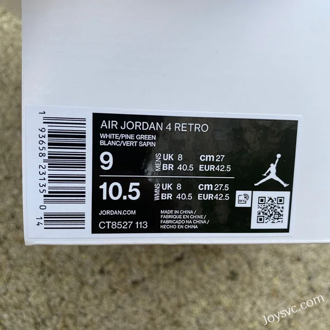 Air Jordan 4 CT8527-113 White Green