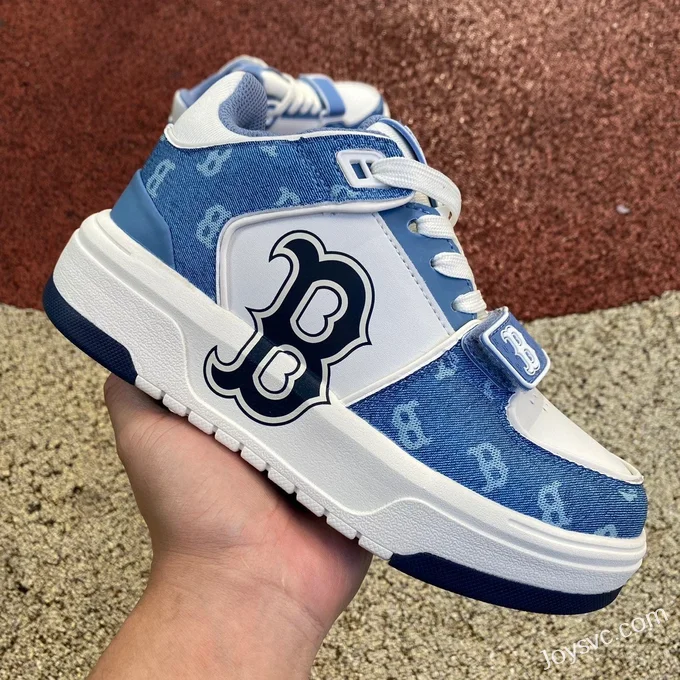 MLB White Blue NY Print Casual Shoes 3ASXCDN3N