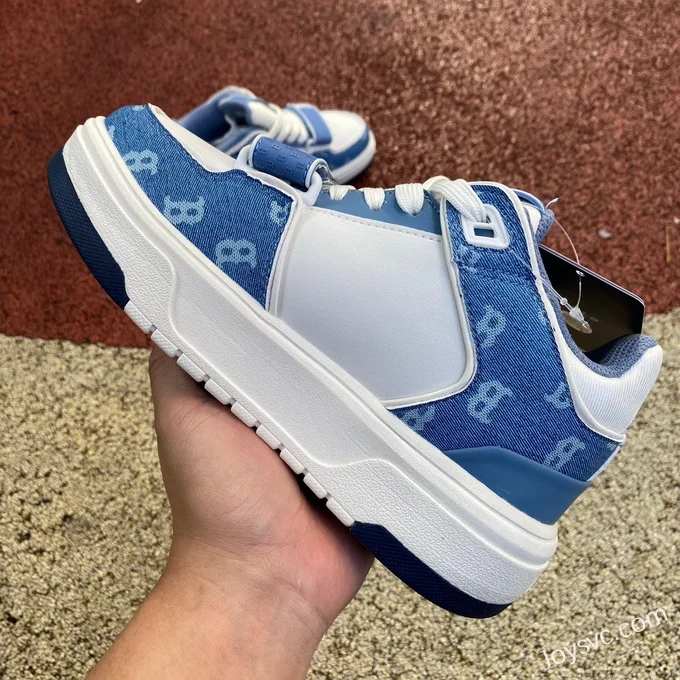 MLB White Blue NY Print Casual Shoes 3ASXCDN3N