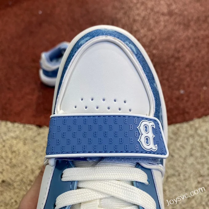 MLB White Blue NY Print Casual Shoes 3ASXCDN3N