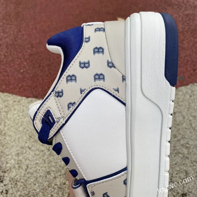 MLB White Grey Blue NY Print Casual Shoes 3ASXCDN3N