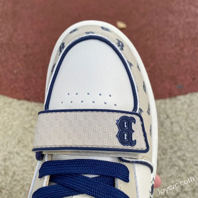 MLB White Grey Blue NY Print Casual Shoes 3ASXCDN3N