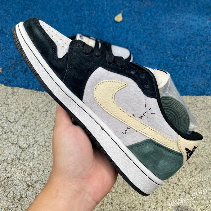 Travis Scott x Air Jordan 1 Low DM7866-811 Black Grey Green Reverse Swoosh