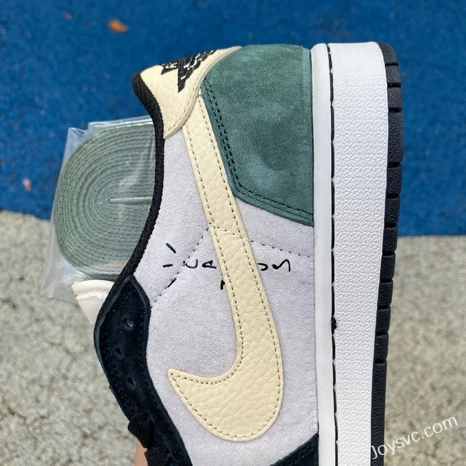 Travis Scott x Air Jordan 1 Low DM7866-811 Black Grey Green Reverse Swoosh