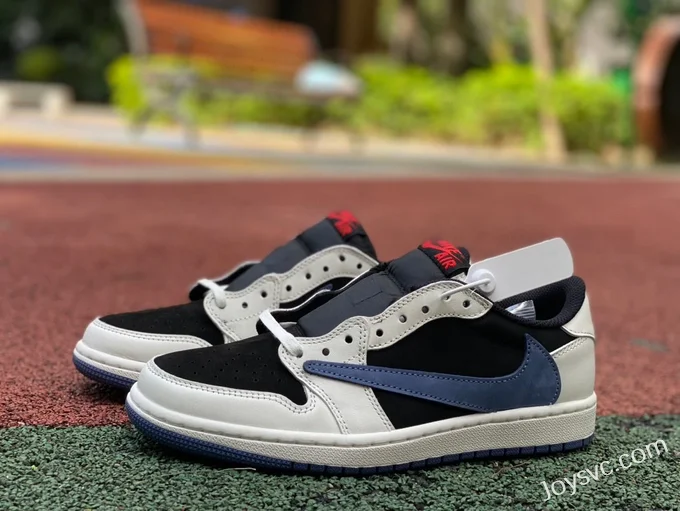 Travis Scott x Air Jordan 1 Low DM7866-040 White Black Blue Hook Reverse Swoosh