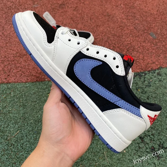 Travis Scott x Air Jordan 1 Low DM7866-040 White Black Blue Hook Reverse Swoosh